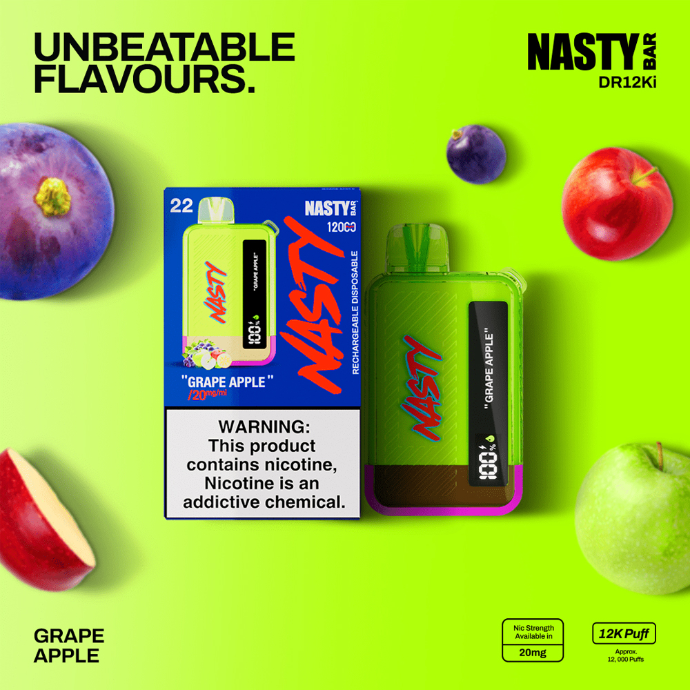 NASTY Bar DR12Ki Grape Apple 💨 ‣ Disposable Vape ‣ 15€👍